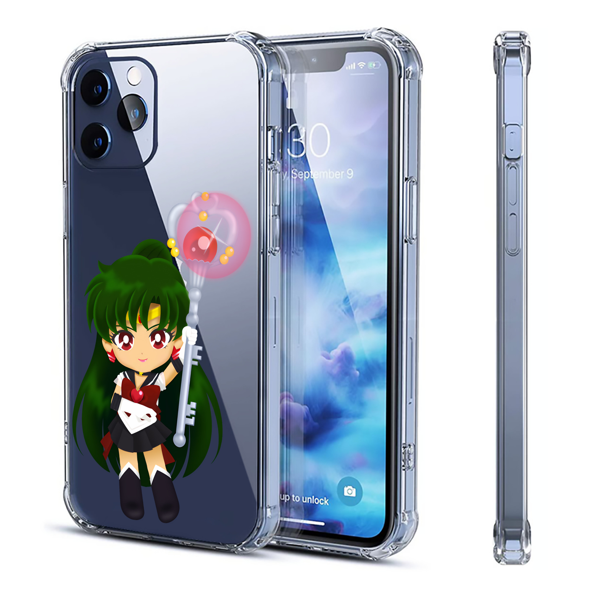 （画像用） 美少女戦士セーラームーン 冥王せつな Sailor Moon Meiou Setsuna 【iPhone 12シリーズ対応】透明スマホケース（クリアソフトケース）
